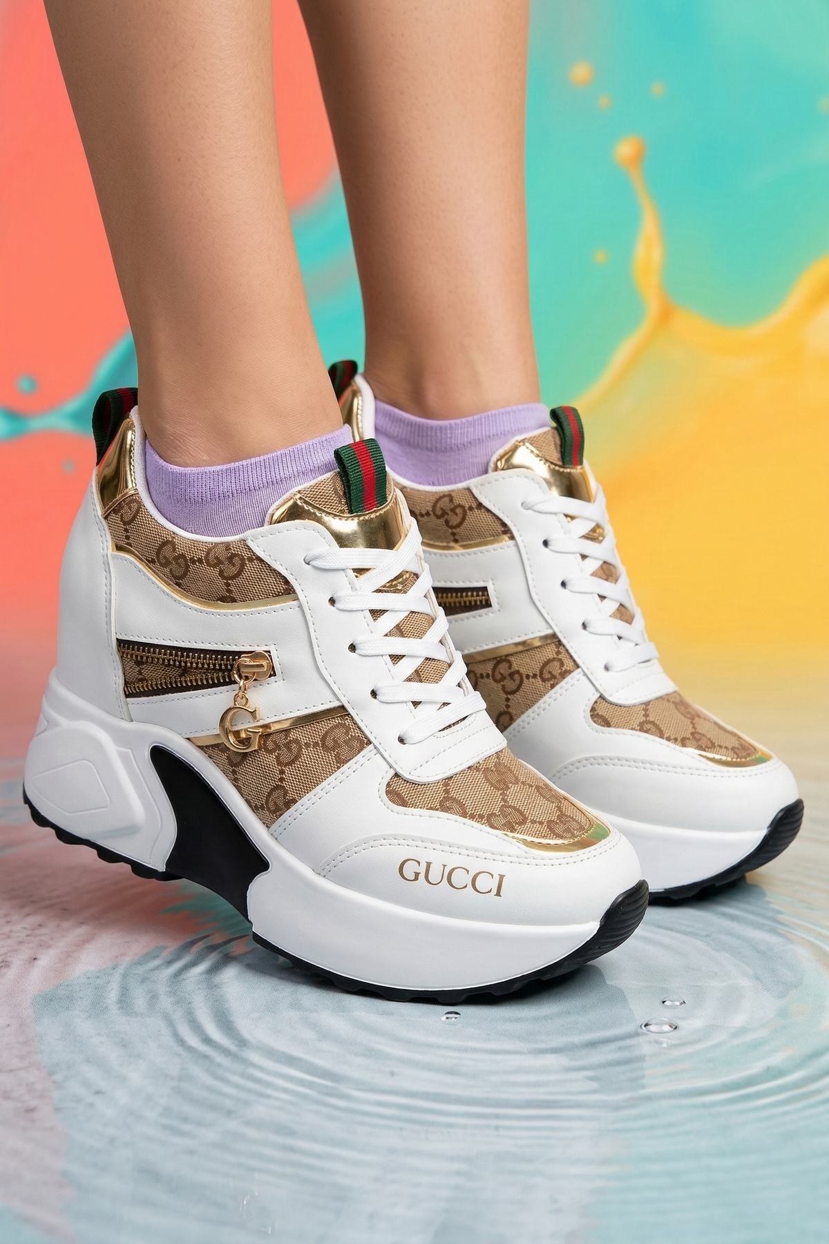 Gizli Yüksek Topuklu Kadın Spor Ayakkabı