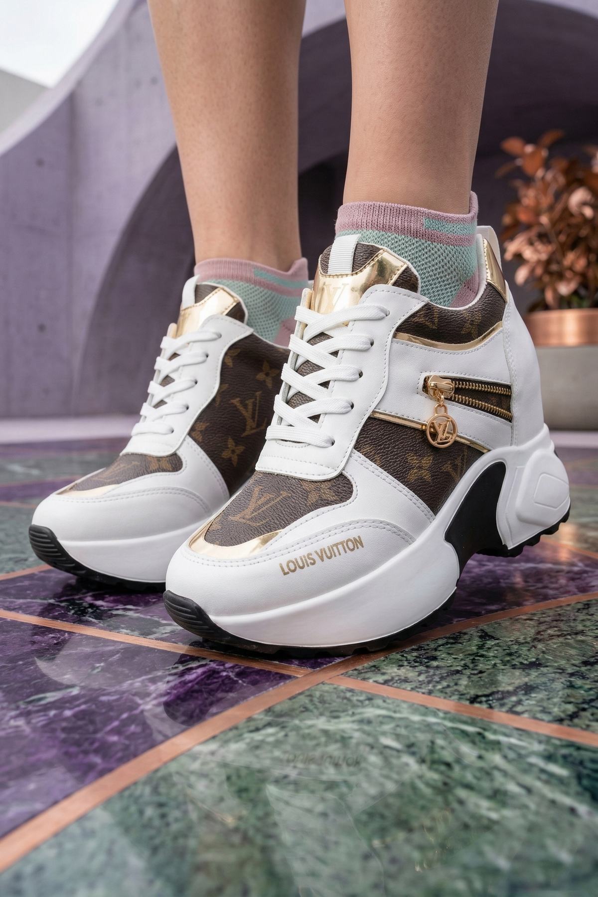 Gizli Yüksek Topuklu Kadın Spor Ayakkabı