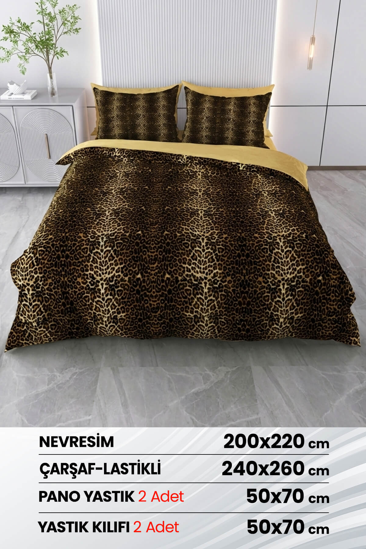 Çift Kişilik 3D Baskılı %100 Pamuk Saten 6 Parça Nevresim Takımı