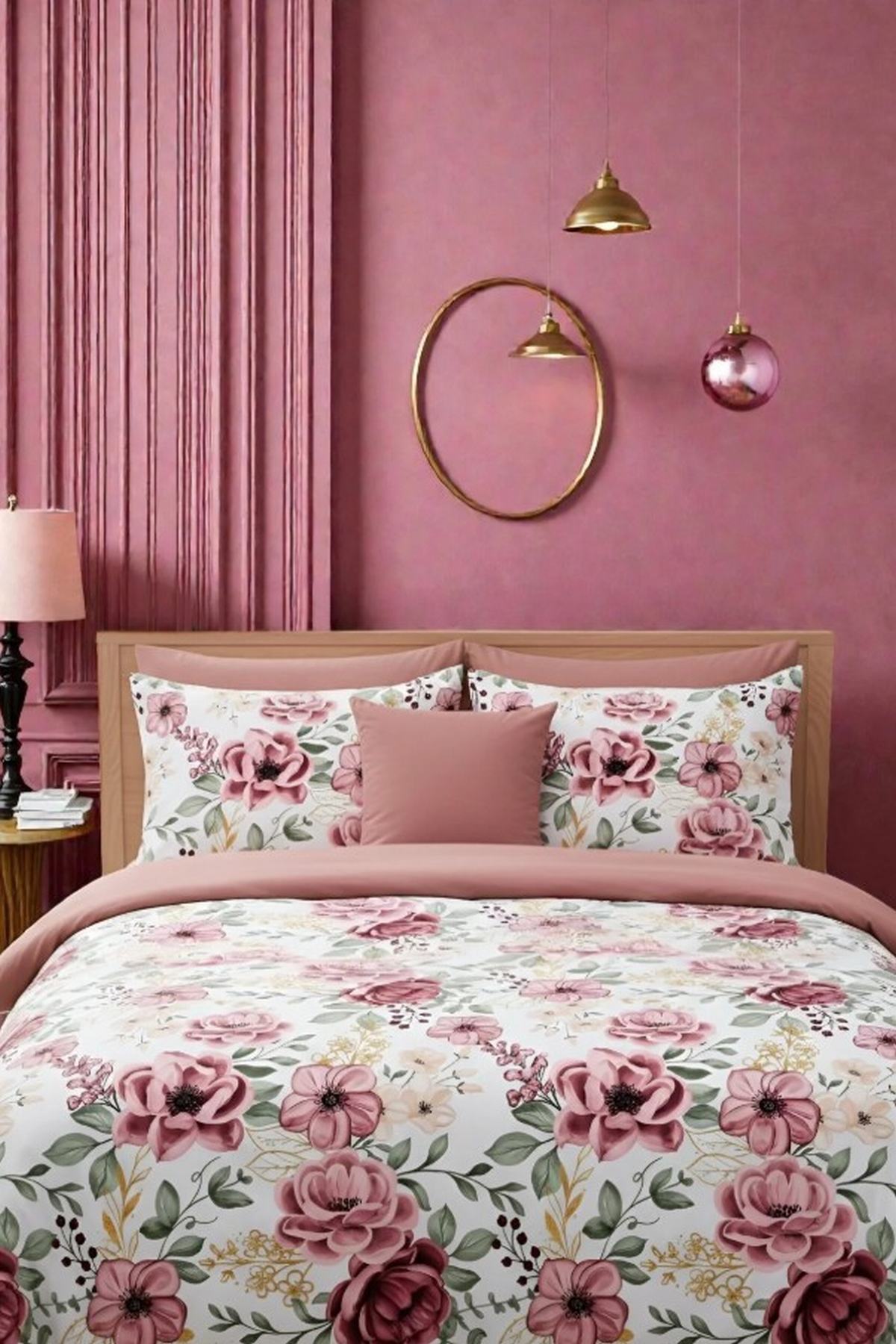 Çift Kişilik Çiçekli Nevresim Takımı