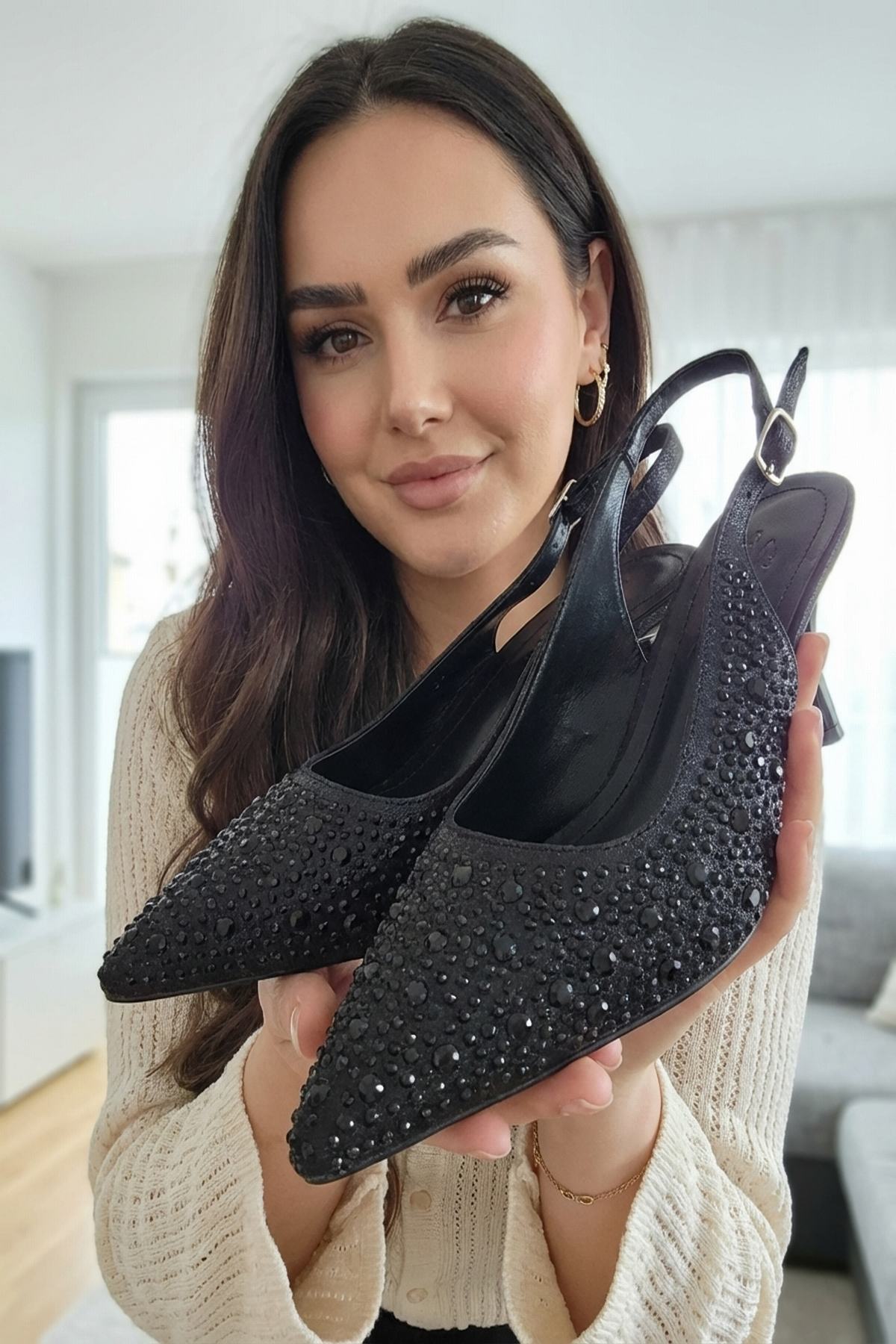 Taşlı Kadın Topuklu Ayakkabı